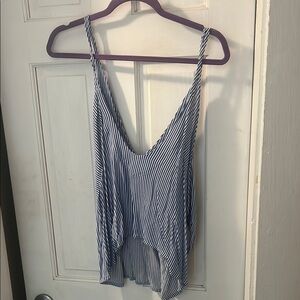 Lulu's Blue and White Asymmetrical Camisole